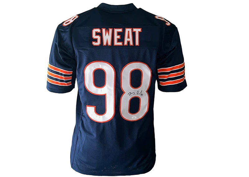 Montez Sweat Signed Chicago Custom Blue Football Jersey JSA