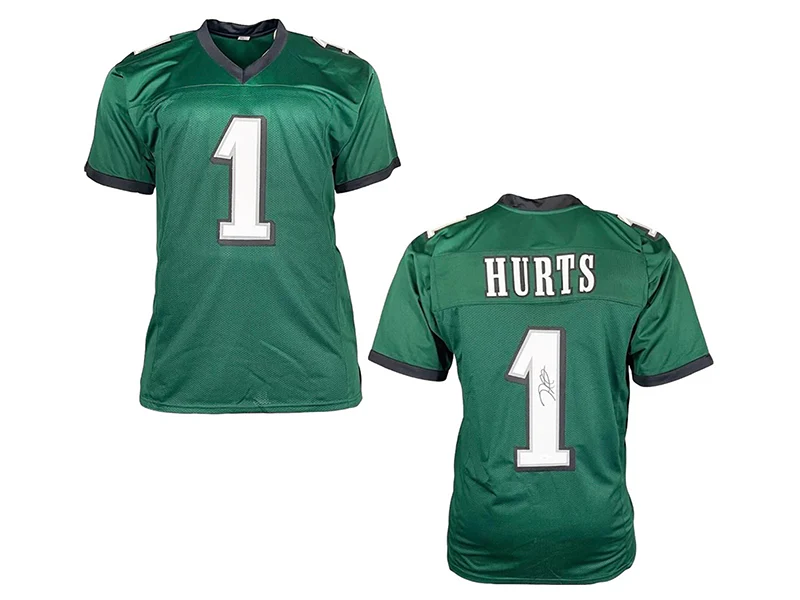 Jalen Hurts Autographed Philadelphia Custom Green Football Jersey (JSA)
