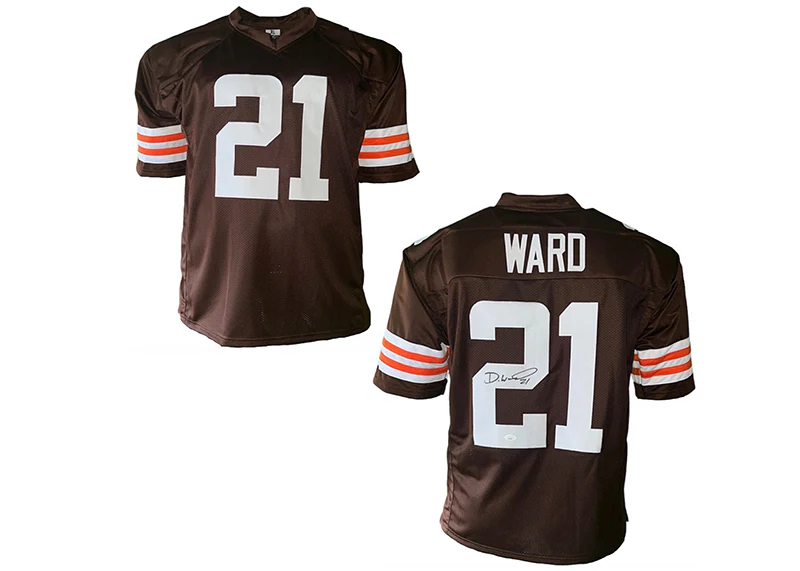 Denzel Ward Signed Cleveland Custom Brown Football Jersey JSA