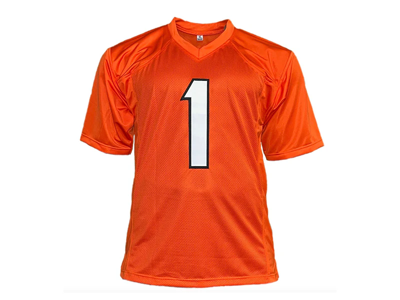 Ja'Marr Chase Autographed Cincinnati Orange Pro Style Football Jersey (Beckett)