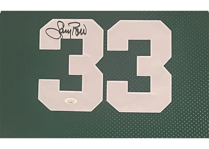 Larry Bird Signed Boston Celtics Framed 35��x42 Jersey JSA