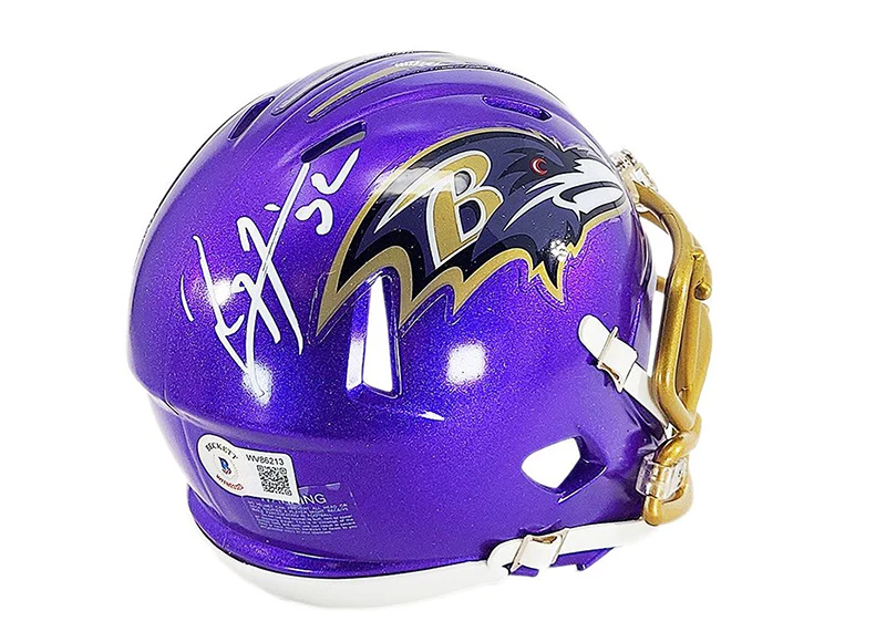 Ray Lewis Signed Baltimore Ravens Flash Speed Mini Football Helmet (Beckett)