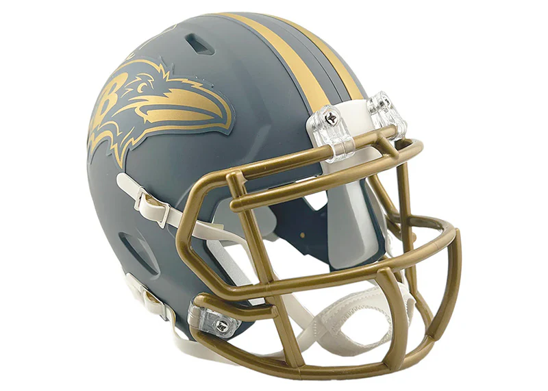 Ed Reed Signed Baltimore Ravens Slate Alternate Speed Mini Football Helmet JSA