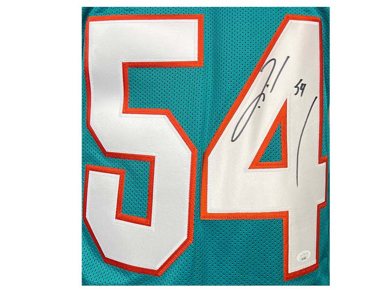 Zach Thomas Autographed Miami Custom Teal Football Jersey JSA
