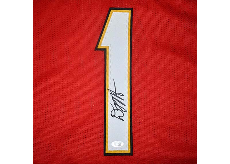 DJ Moore Signed Maryland Custom College Red Football Jersey (JSA)