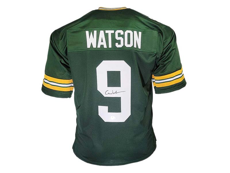 Christian Watson Signed Green Bay Custom Green Football Jersey (Beckett)