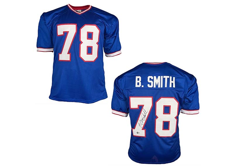 Bruce Smith Autographed Buffalo Custom Blue Football Jersey Beckett