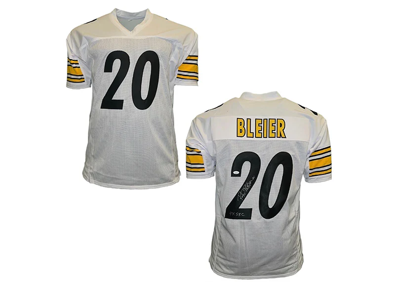 Rocky Bleier Signed Pittsburgh White Custom Football Jersey 4X SB Champ Insc JSA