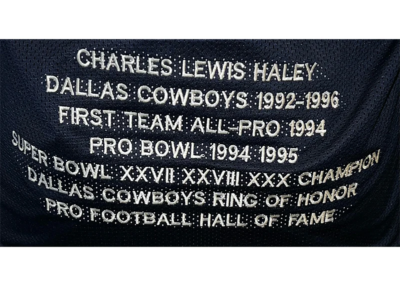 Charles Haley Signed Dallas Custom Blue Stats Jersey JSA