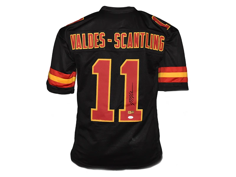 Marquez Valdes-Scantling Autographed Kansas City Pro Style Black Football Jersey JSA