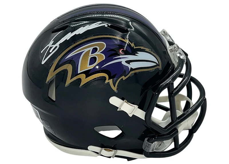 Zay Flowers Signed Baltimore Ravens Speed Mini Football Helmet JSA