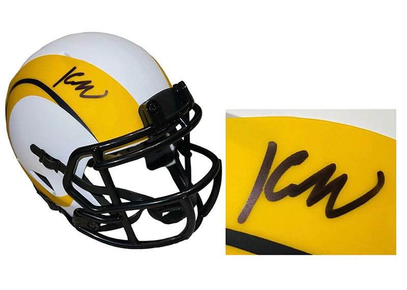 Kyren Williams Signed Los Angeles Rams Lunar Mini Football Helmet Beckett