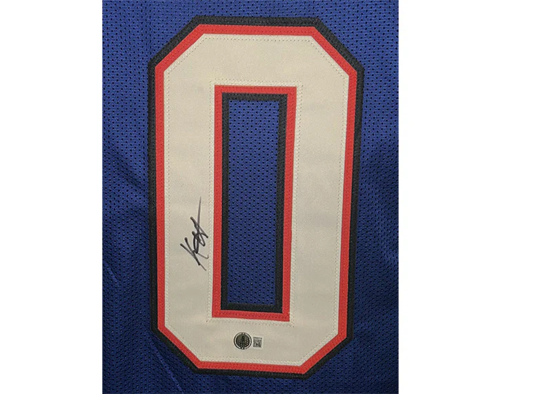 Keon Coleman Signed Buffalo Custom Blue Football Jersey JSA