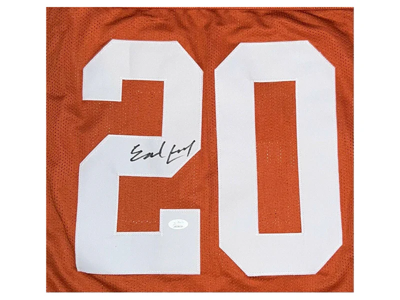 Earl Campbell Autographed Texas College Orange Football Jersey (JSA)