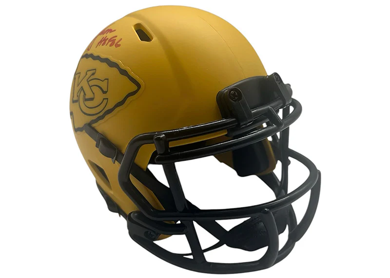 Warren Moon Signed Kansas City Chiefs Rave Mini Helmet JSA HOF Inscription