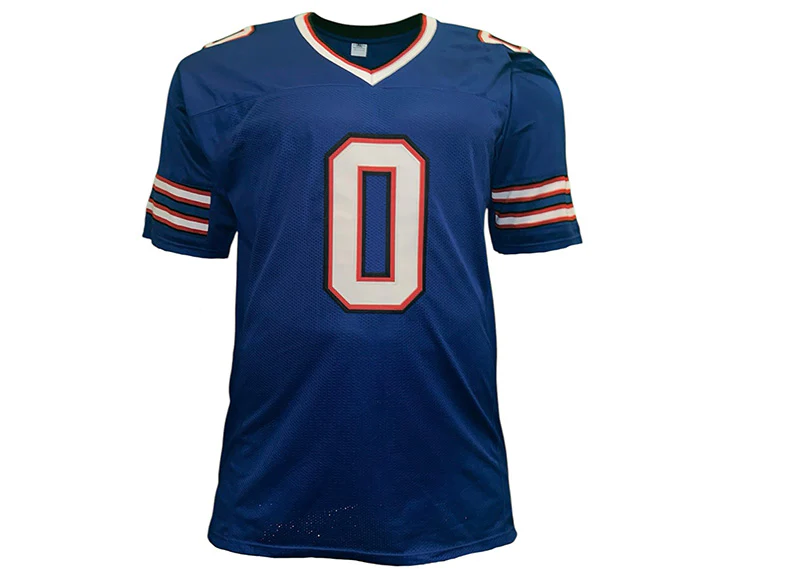 Keon Coleman Signed Buffalo Custom Blue Football Jersey JSA