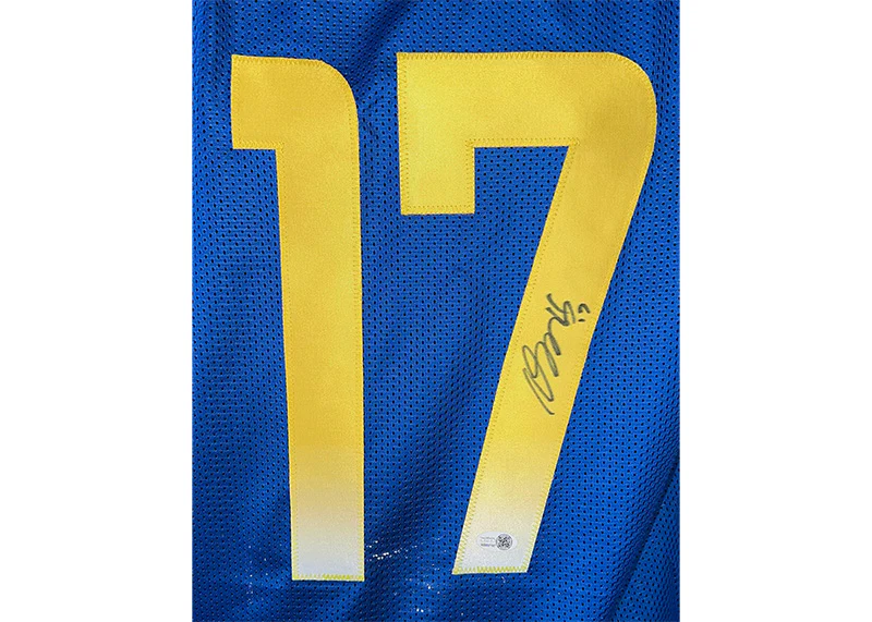 Davante Adams Signed Custom Blue Football Jersey JSA
