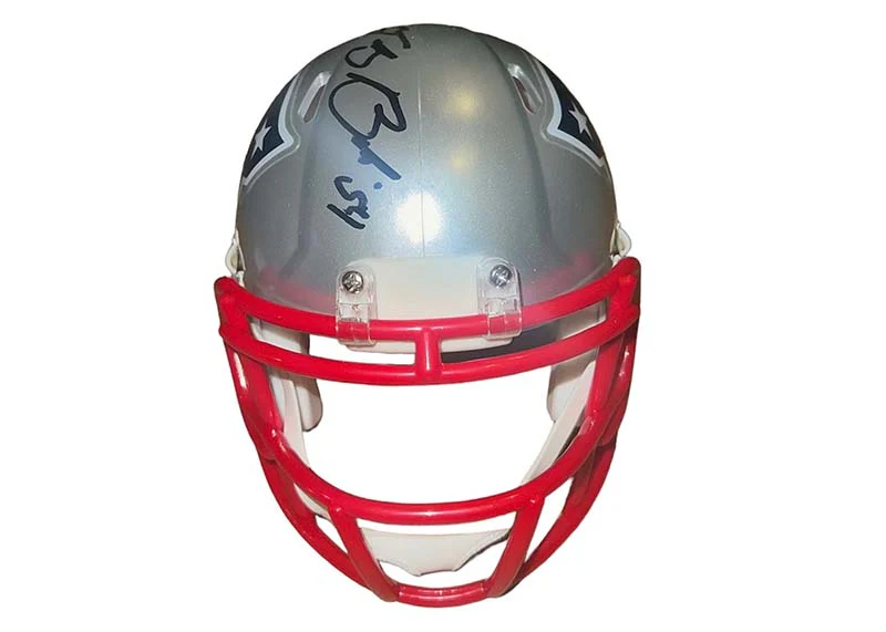 Tedy Bruschi Autographed New England Speed Football Mini Helmet Beckett