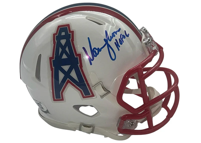 Warren Moon Signed Houston Oilers Speed Mini Helmet JSA HOF Inscription