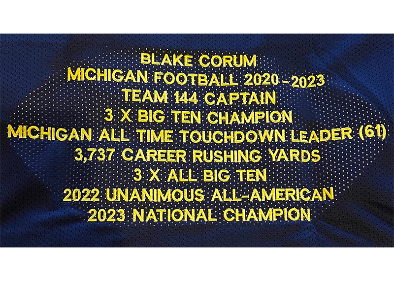 Blake Corum Signed Michigan Custom Blue Stat College Jersey Beckett
