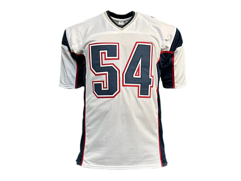 Tedy Bruschi Autographed New England Pro Style White Football Jersey (JSA)