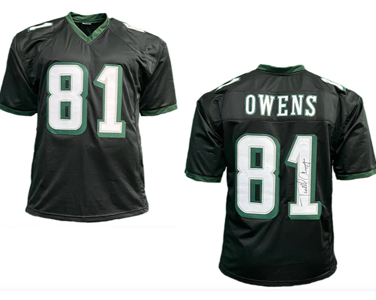 Terrell Owens Autographed Philadelphia Custom Black Football Jersey (JSA)