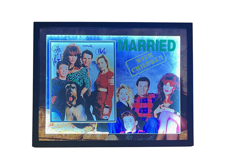 Ed O'Neill, Katey Sagal, Christina Applegate, David Faustino Signed 3D Framed 27x21 Photo PSA