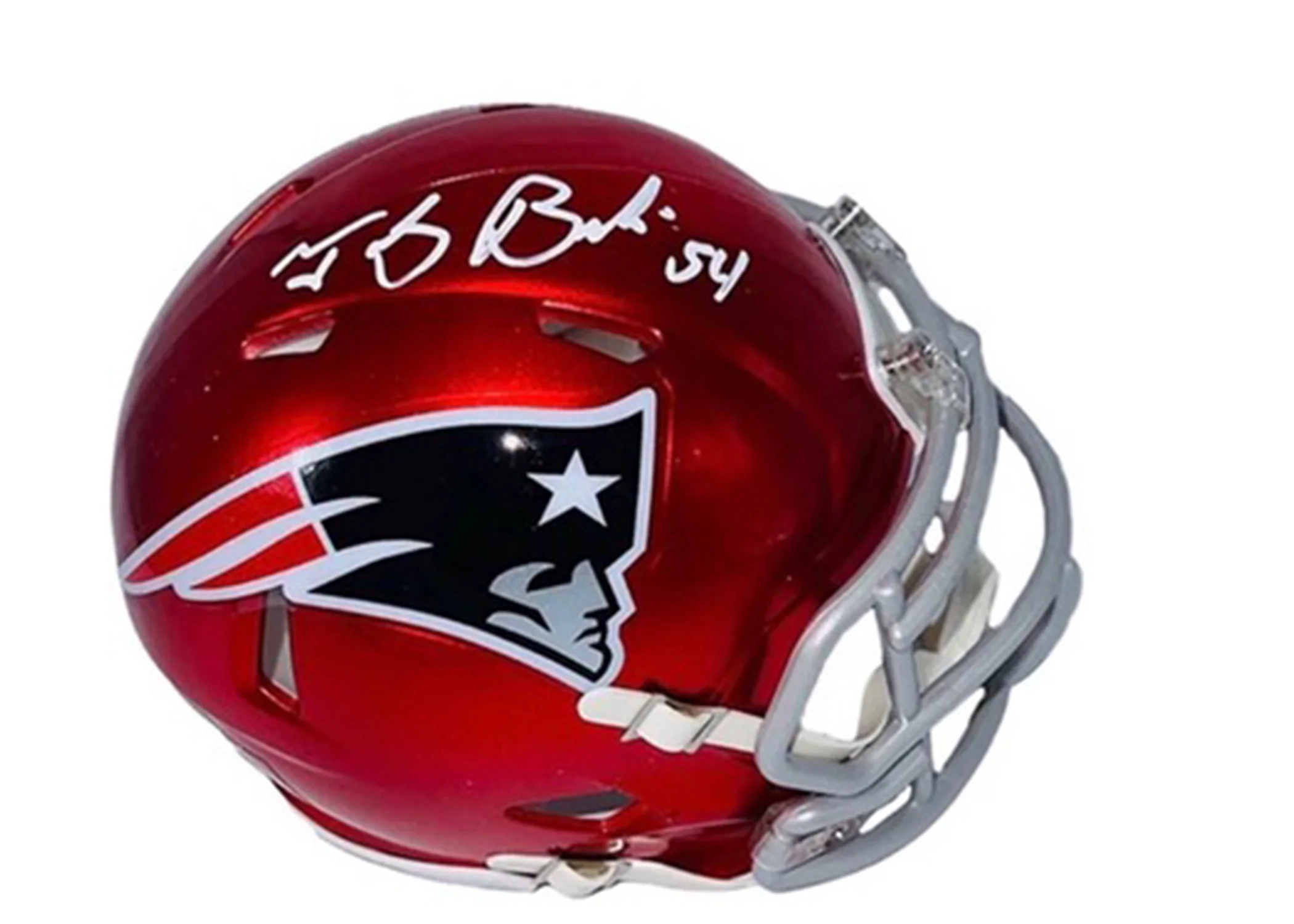 Tedy Bruschi Autographed New England Patriots Mini Flash Football Helmet (JSA)
