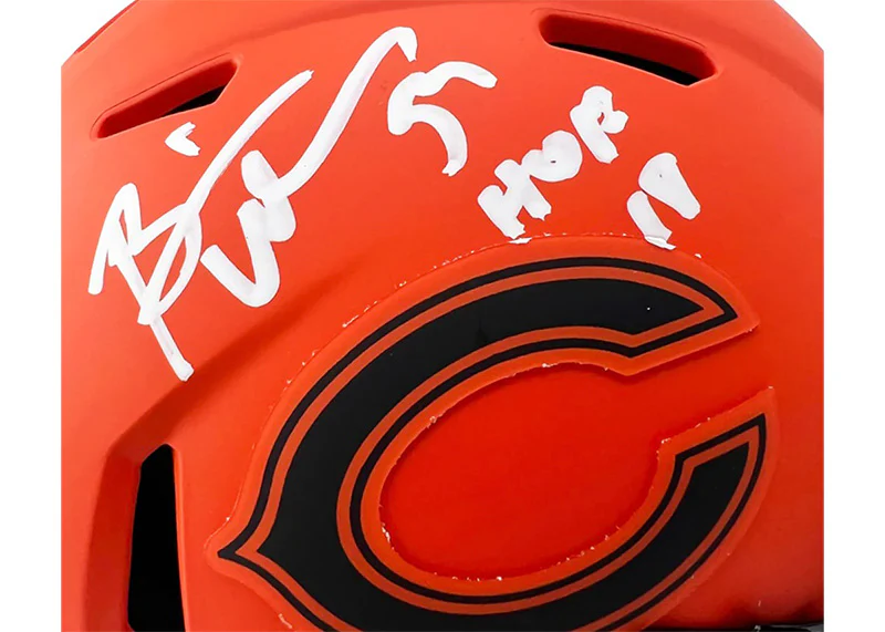 Brian Urlacher Signed HOF 18 Chicago Bears Rave Mini Football Helmet Beckett