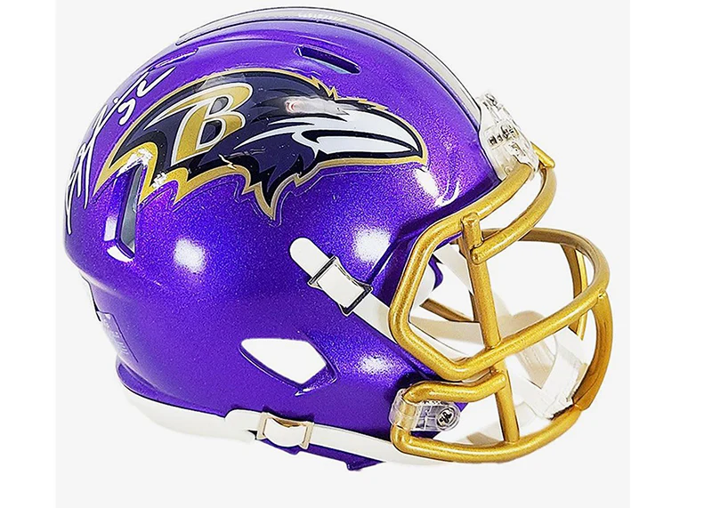 Ray Lewis Signed Baltimore Ravens Flash Speed Mini Football Helmet (Beckett)
