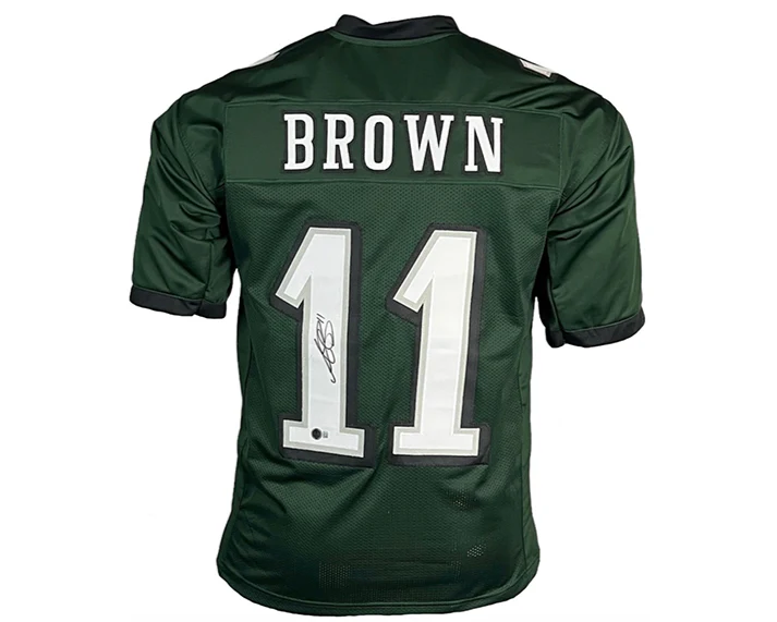 AJ Brown Signed Philadelphia Custom Green Football Jersey Beckett