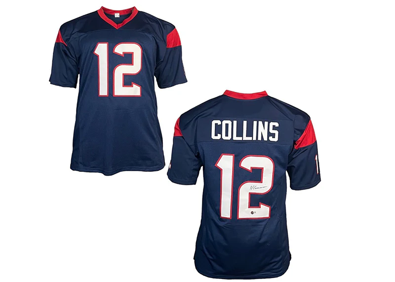 Nico Collins Signed Houston Custom Blue Football Jersey JSA