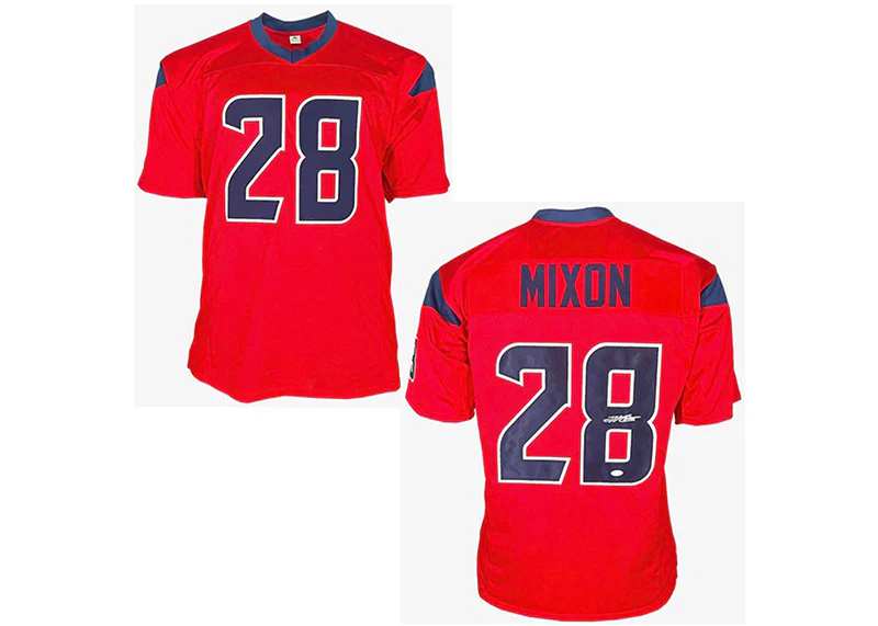 Joe Mixon Autographed Houston Custom Red Football Jersey  (JSA)