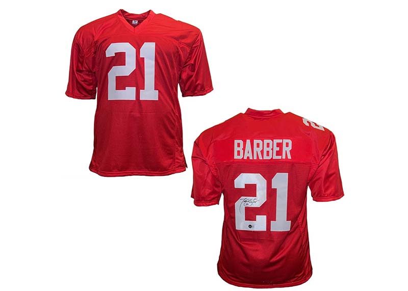 Tiki Barber Signed New York Custom Red Football Jersey Beckett