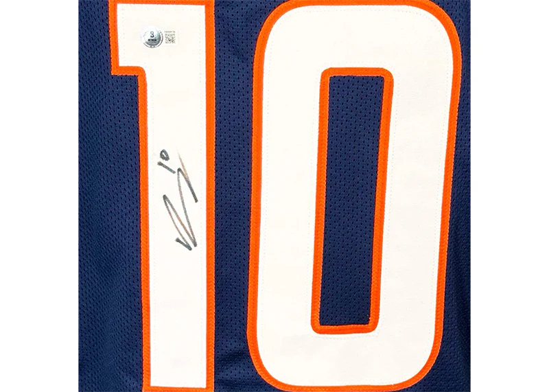 Bo Nix Signed Denver Custom Navy Football Jersey (Beckett)