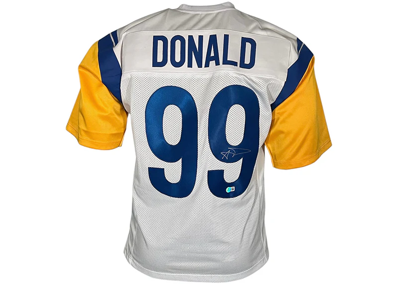 Aaron Donald Signed Los Angeles Custom White Football Jersey Beckett