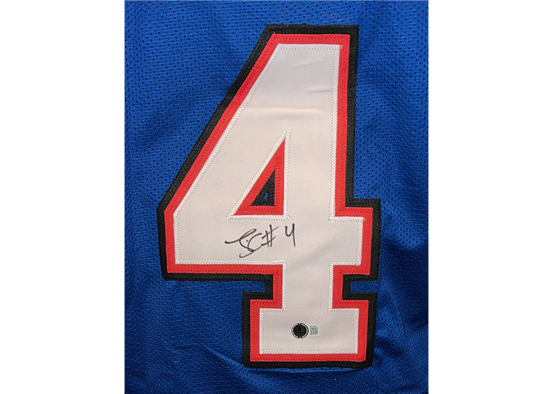 James Cook Signed Buffalo Custom Blue Football Jersey Beckett