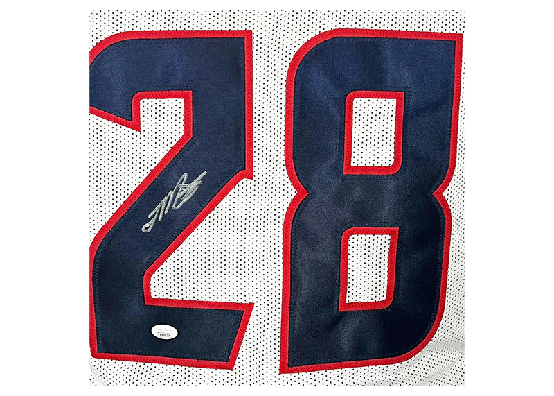 Joe Mixon Autographed Houston Custom White Football Jersey  (JSA)