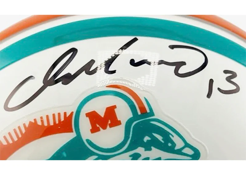 Dan Marino Signed Miami Dolphins TB 80-96 Mini Football Helmet JSA