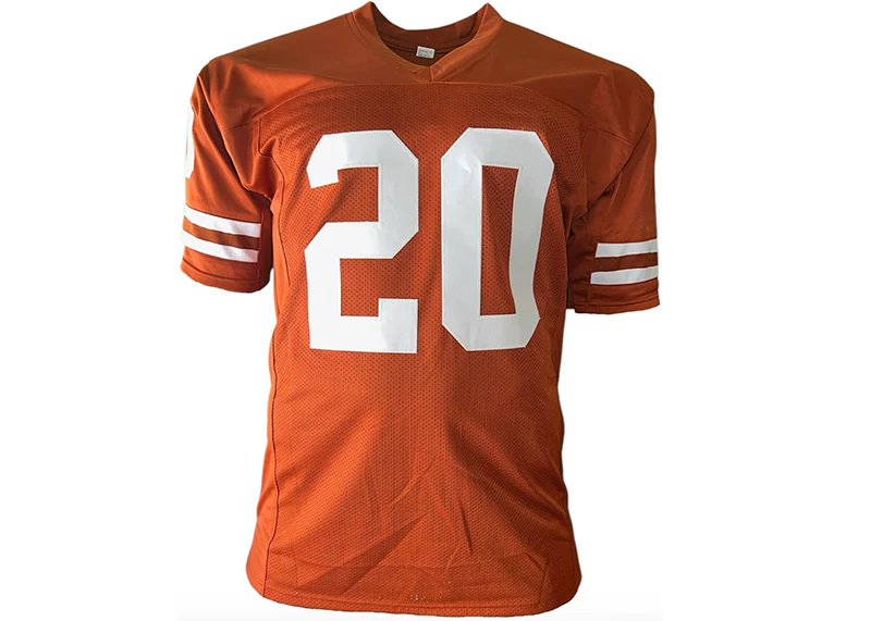 Earl Campbell Signed Texas Custom Orange Football Stat Jersey (JSA)