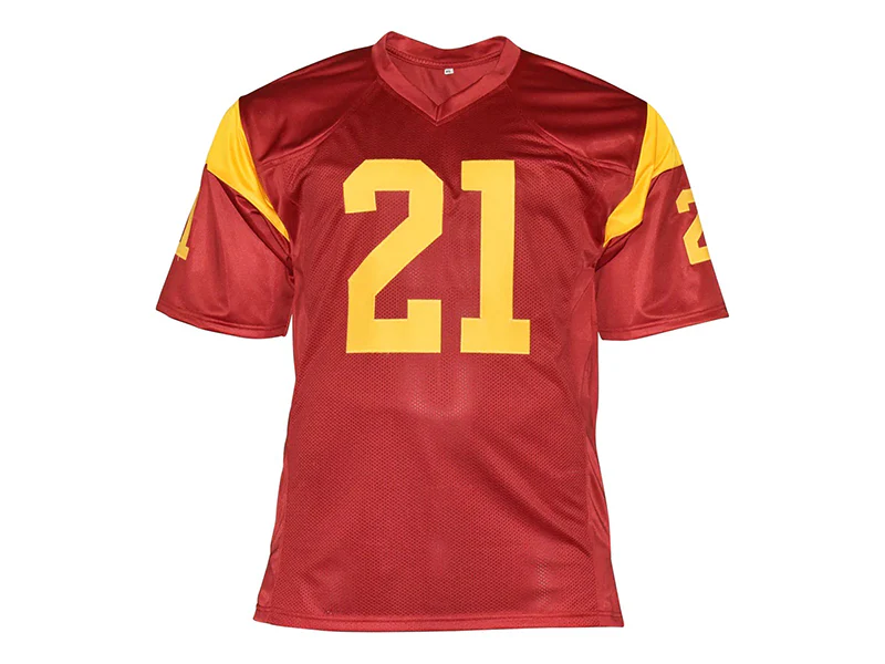 LenDale White Autographed 03-04 Rose Bowl Champs Inscription College Red Football Jersey (JSA)