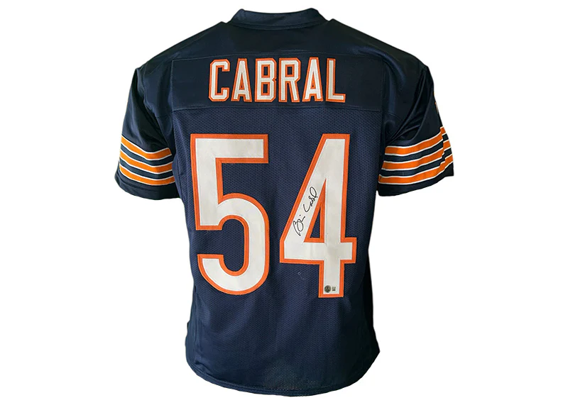 Brian Cabral Signed Chicago Custom Blue Football Jersey Beckett