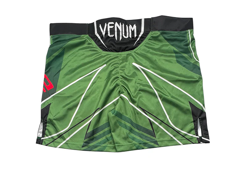 Belal Muhammad Signed Custom Green MMA Fight Trunks JSA