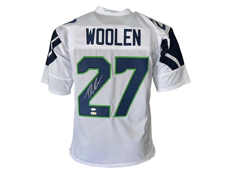 Tariq Woolen Autographed Seattle Pro Style White Football Jersey JSA