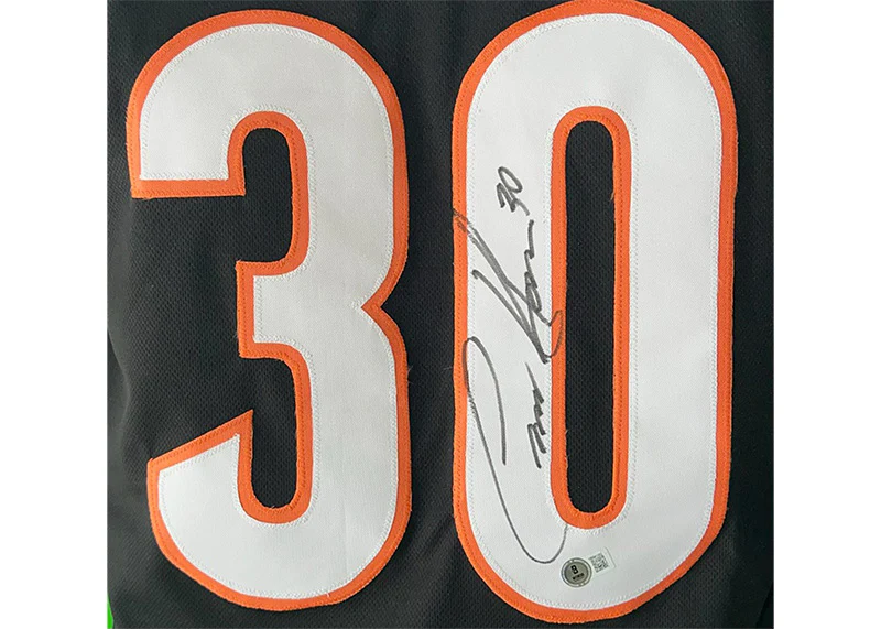 Chase Brown Signed Cincinnati Black Custom Football Jersey Beckett