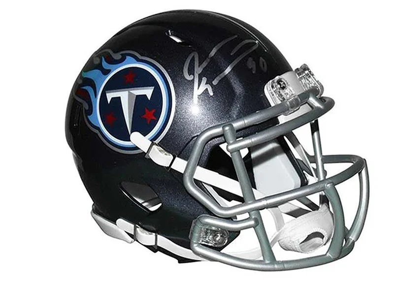 Jevon Kearse Signed Tennessee Titans Speed Mini Blue Football Helmet (JSA)