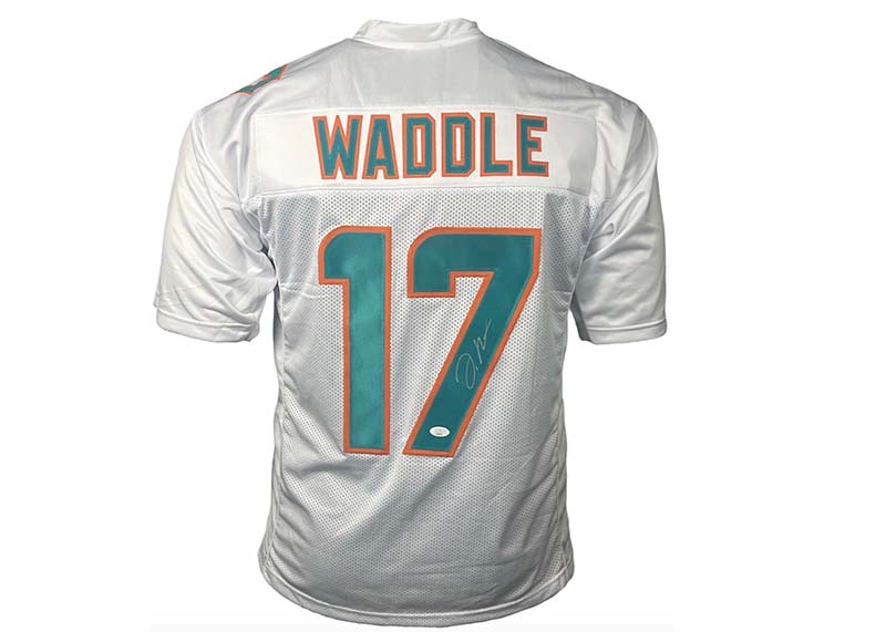 Jaylen Waddle Signed Miami Custom White Football Jersey (JSA)