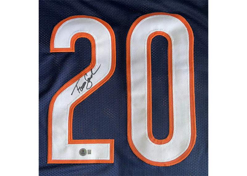 Thomas Sanders Signed Chicago Custom Blue Football Jersey?Beckett