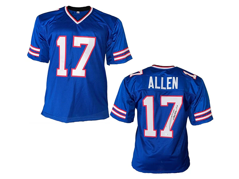Josh Allen Autographed Buffalo Custom Pro Style Blue Football Jersey Beckett