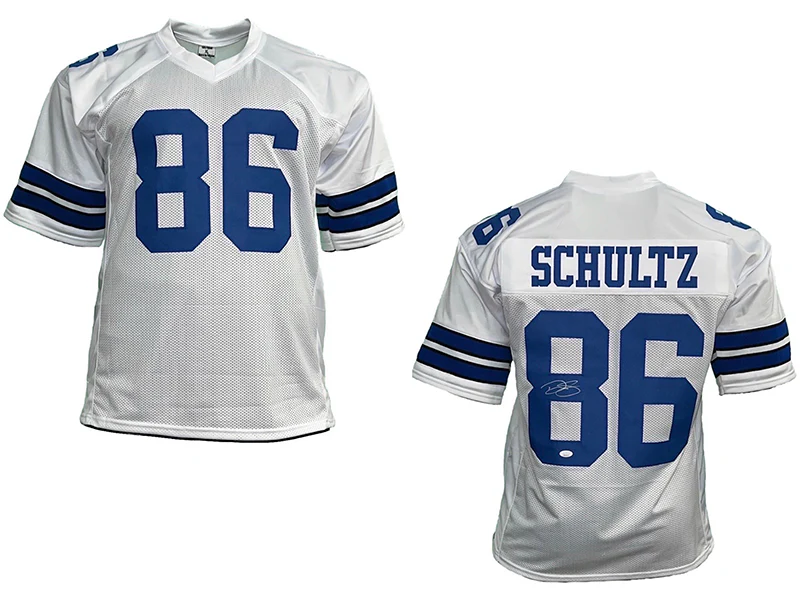 Dalton Schultz Autographed Dallas Pro Style White Dallas Football Jersey JSA